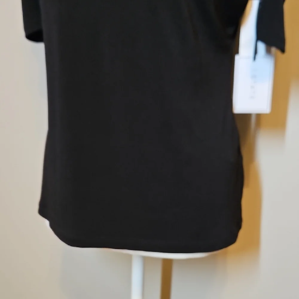 1. State Black Cold Shoulder Top Shirt - Picture 2 of 8
